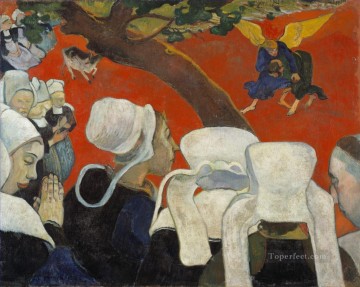  paul canvas - Vision after the Sermon Jacob Wrestling with the Angel Post Impressionism Paul Gauguin